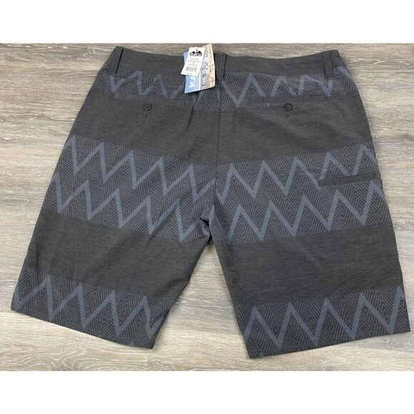 Kavu Mens Dunk Tank Board Shorts Stripe Shadow Size 38 Gray Quick Dry - Picture 2 of 11